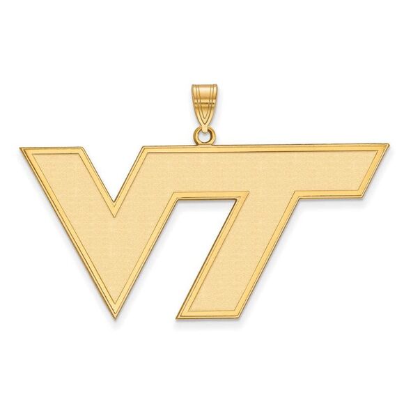 14k Yellow Gold Virginia Tech XL Logo Pendant